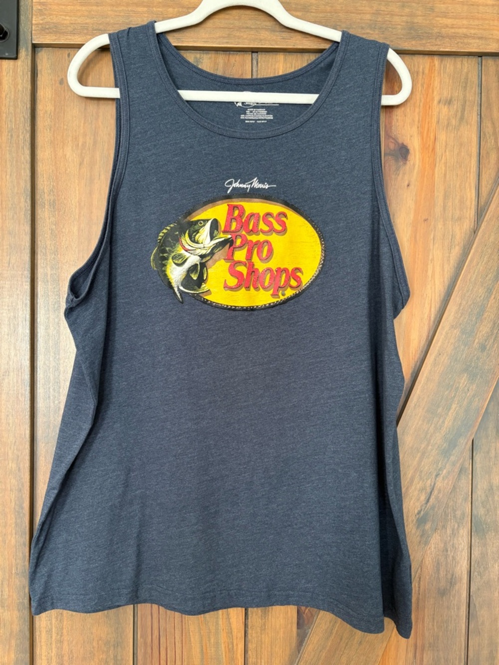 Bass Pro Shops Navy Tank Top with Yellow Logo